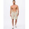 imageJMIERR Mens Casual Stretch Cargo Shorts Classic Drawstring Elastic Waist Summer Work Short with Multi PocketsApricot