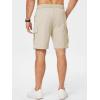imageJMIERR Mens Casual Stretch Cargo Shorts Classic Drawstring Elastic Waist Summer Work Short with Multi PocketsApricot
