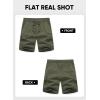 imageJMIERR Mens Casual Stretch Cargo Shorts Classic Drawstring Elastic Waist Summer Work Short with Multi PocketsArmy Green