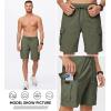 imageJMIERR Mens Casual Stretch Cargo Shorts Classic Drawstring Elastic Waist Summer Work Short with Multi PocketsArmy Green
