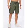 imageJMIERR Mens Casual Stretch Cargo Shorts Classic Drawstring Elastic Waist Summer Work Short with Multi PocketsArmy Green
