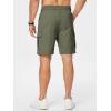 imageJMIERR Mens Casual Stretch Cargo Shorts Classic Drawstring Elastic Waist Summer Work Short with Multi PocketsArmy Green
