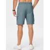 imageJMIERR Mens Casual Stretch Cargo Shorts Classic Drawstring Elastic Waist Summer Work Short with Multi PocketsBlue