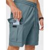 imageJMIERR Mens Casual Stretch Cargo Shorts Classic Drawstring Elastic Waist Summer Work Short with Multi PocketsBlue