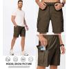 imageJMIERR Mens Casual Stretch Cargo Shorts Classic Drawstring Elastic Waist Summer Work Short with Multi PocketsBrown