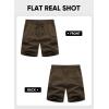 imageJMIERR Mens Casual Stretch Cargo Shorts Classic Drawstring Elastic Waist Summer Work Short with Multi PocketsBrown