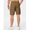 imageJMIERR Mens Casual Stretch Cargo Shorts Classic Drawstring Elastic Waist Summer Work Short with Multi PocketsCamel