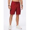imageJMIERR Mens Casual Stretch Cargo Shorts Classic Drawstring Elastic Waist Summer Work Short with Multi PocketsRed
