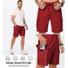 imageJMIERR Mens Casual Stretch Cargo Shorts Classic Drawstring Elastic Waist Summer Work Short with Multi PocketsRed