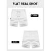 imageJMIERR Mens Casual Stretch Cargo Shorts Classic Drawstring Elastic Waist Summer Work Short with Multi PocketsWhite