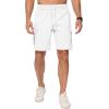 imageJMIERR Mens Casual Stretch Cargo Shorts Classic Drawstring Elastic Waist Summer Work Short with Multi PocketsWhite