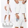 imageJMIERR Mens Casual Stretch Cargo Shorts Classic Drawstring Elastic Waist Summer Work Short with Multi PocketsWhite