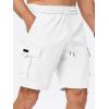 imageJMIERR Mens Casual Stretch Cargo Shorts Classic Drawstring Elastic Waist Summer Work Short with Multi PocketsWhite