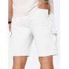 imageJMIERR Mens Casual Stretch Cargo Shorts Classic Drawstring Elastic Waist Summer Work Short with Multi PocketsWhite