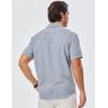 imageJMIERR Mens Casual Stylish Short Sleeve ButtonUp Striped Dress Shirts Cotton Beach ShirtZ Beau Blue