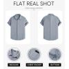 imageJMIERR Mens Casual Stylish Short Sleeve ButtonUp Striped Dress Shirts Cotton Beach ShirtZ Beau Blue