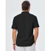 imageJMIERR Mens Casual Stylish Short Sleeve ButtonUp Striped Dress Shirts Cotton Beach ShirtZ Black