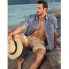 imageJMIERR Mens Casual Stylish Short Sleeve ButtonUp Striped Dress Shirts Cotton Beach ShirtZ Dirty Blue