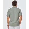 imageJMIERR Mens Casual Stylish Short Sleeve ButtonUp Striped Dress Shirts Cotton Beach ShirtZ Laurel Green