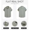 imageJMIERR Mens Casual Stylish Short Sleeve ButtonUp Striped Dress Shirts Cotton Beach ShirtZ Laurel Green