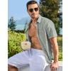 imageJMIERR Mens Casual Stylish Short Sleeve ButtonUp Striped Dress Shirts Cotton Beach ShirtZ Laurel Green