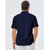 imageJMIERR Mens Casual Stylish Short Sleeve ButtonUp Striped Dress Shirts Cotton Beach ShirtZ Navy Blue