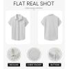 imageJMIERR Mens Casual Stylish Short Sleeve ButtonUp Striped Dress Shirts Cotton Beach ShirtZ White