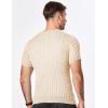 imageJMIERR Mens Knit Henley Shirts Casual Short Sleeve Button TShirt Cable Knitted Polo Shirts Golf ShirtApricot