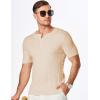 imageJMIERR Mens Knit Henley Shirts Casual Short Sleeve Button TShirt Cable Knitted Polo Shirts Golf ShirtApricot