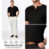 imageJMIERR Mens Knit Henley Shirts Casual Short Sleeve Button TShirt Cable Knitted Polo Shirts Golf ShirtBlack