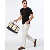 imageJMIERR Mens Knit Henley Shirts Casual Short Sleeve Button TShirt Cable Knitted Polo Shirts Golf ShirtBlack