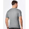 imageJMIERR Mens Knit Henley Shirts Casual Short Sleeve Button TShirt Cable Knitted Polo Shirts Golf ShirtGrey
