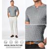 imageJMIERR Mens Knit Henley Shirts Casual Short Sleeve Button TShirt Cable Knitted Polo Shirts Golf ShirtGrey