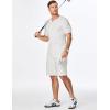 imageJMIERR Mens Knit Henley Shirts Casual Short Sleeve Button TShirt Cable Knitted Polo Shirts Golf ShirtWhite