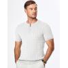 imageJMIERR Mens Knit Henley Shirts Casual Short Sleeve Button TShirt Cable Knitted Polo Shirts Golf ShirtWhite