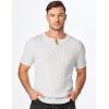 imageJMIERR Mens Knit Henley Shirts Casual Short Sleeve Button TShirt Cable Knitted Polo Shirts Golf ShirtWhite