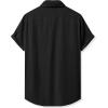 imageJMIERR Mens Linen Shirts Casual Short Sleeve Button Down Shirts Wrinkle Free Vacation Beach Summer TopsBlack