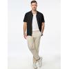 imageJMIERR Mens Linen Shirts Casual Short Sleeve Button Down Shirts Wrinkle Free Vacation Beach Summer TopsBlack