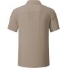 imageJMIERR Mens Linen Shirts Casual Short Sleeve Button Down Shirts Wrinkle Free Vacation Beach Summer TopsBrown
