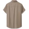 imageJMIERR Mens Linen Shirts Casual Short Sleeve Button Down Shirts Wrinkle Free Vacation Beach Summer TopsBrown