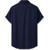imageJMIERR Mens Linen Shirts Casual Short Sleeve Button Down Shirts Wrinkle Free Vacation Beach Summer TopsDark Blue