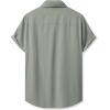 imageJMIERR Mens Linen Shirts Casual Short Sleeve Button Down Shirts Wrinkle Free Vacation Beach Summer TopsGrey
