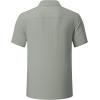 imageJMIERR Mens Linen Shirts Casual Short Sleeve Button Down Shirts Wrinkle Free Vacation Beach Summer TopsGrey