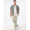 imageJMIERR Mens Linen Shirts Casual Short Sleeve Button Down Shirts Wrinkle Free Vacation Beach Summer TopsGrey