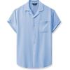 imageJMIERR Mens Linen Shirts Casual Short Sleeve Button Down Shirts Wrinkle Free Vacation Beach Summer TopsLight Blue