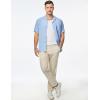 imageJMIERR Mens Linen Shirts Casual Short Sleeve Button Down Shirts Wrinkle Free Vacation Beach Summer TopsLight Blue