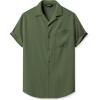 imageJMIERR Mens Linen Shirts Casual Short Sleeve Button Down Shirts Wrinkle Free Vacation Beach Summer TopsLight Green