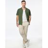 imageJMIERR Mens Linen Shirts Casual Short Sleeve Button Down Shirts Wrinkle Free Vacation Beach Summer TopsLight Green
