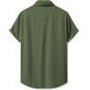 imageJMIERR Mens Linen Shirts Casual Short Sleeve Button Down Shirts Wrinkle Free Vacation Beach Summer TopsLight Green