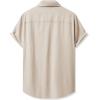 imageJMIERR Mens Linen Shirts Casual Short Sleeve Button Down Shirts Wrinkle Free Vacation Beach Summer TopsLight Khaki